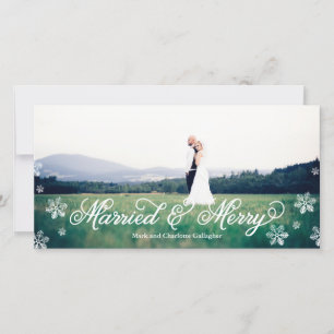 Snowflake Married and Merry Full Bleed Holiday