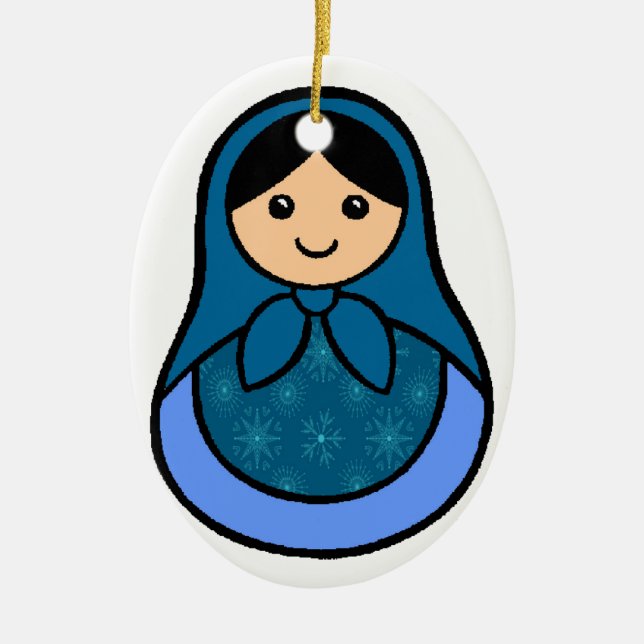 Snowflake Matryoshka Ornament (Front)