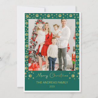 Snowflake Merry Christmas | Customisable Photo Holiday Card