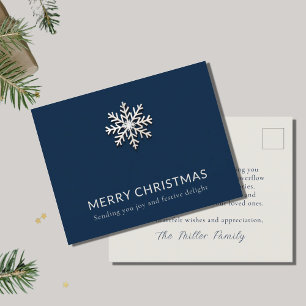 Snowflake Merry Christmas Postcard