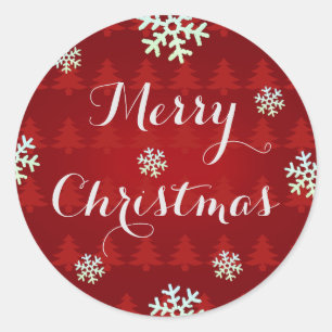 Snowflake Merry Christmas Stickers
