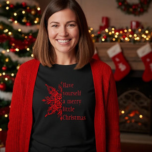 Snowflake Merry little Christmas (or customise) T-Shirt