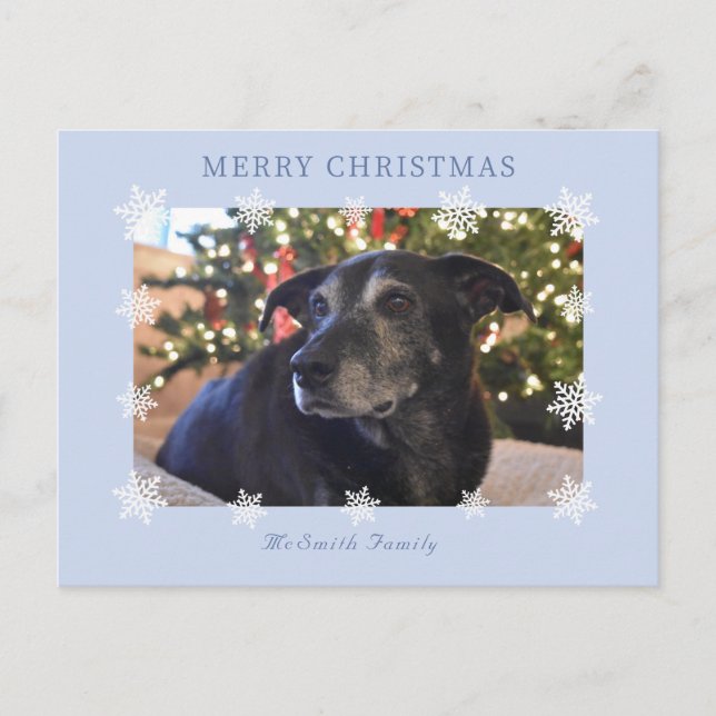 Snowflake Modern Family Photo Holiday Card (Front)