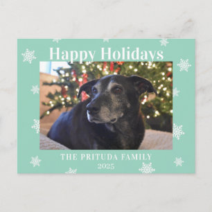 Snowflake Modern Family Photo Holiday Postcard