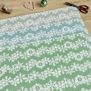 Snowflake Monogram Pastel Wrapping Paper Sheets