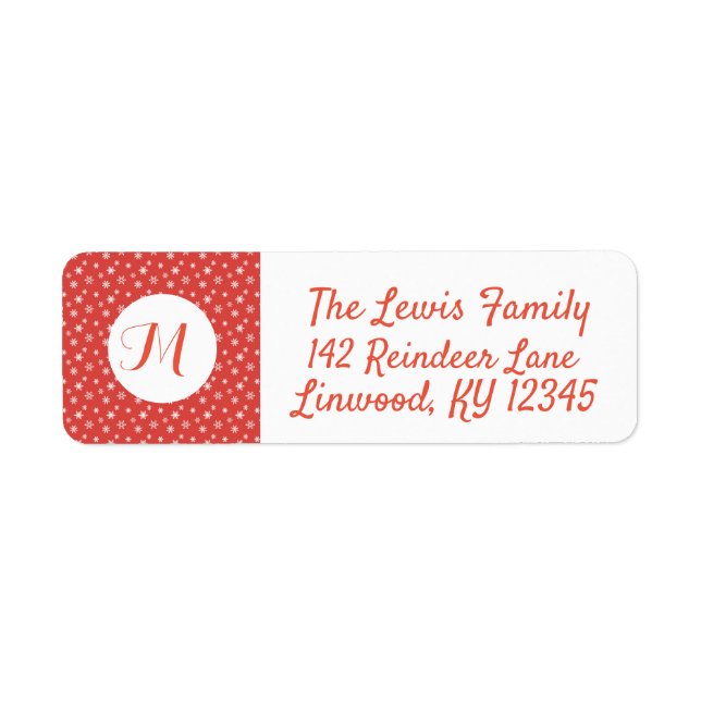 Snowflake Monogram Return Address Label (Front)
