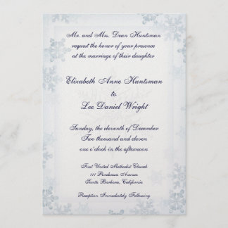 SnowFlake Monogrammed Wedding Invitation