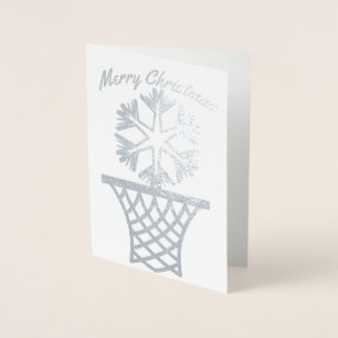 Snowflake Netball Merry Christmas Foil Card