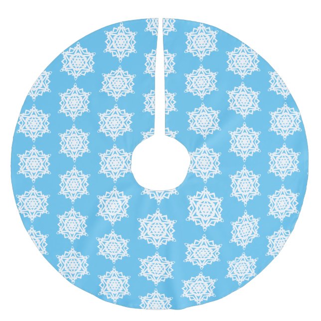 Snowflake No. 17 -Tiled Brushed Polyester Tree Skirt (Front)