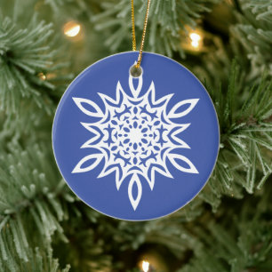 Snowflake No 8 Ceramic Ornament