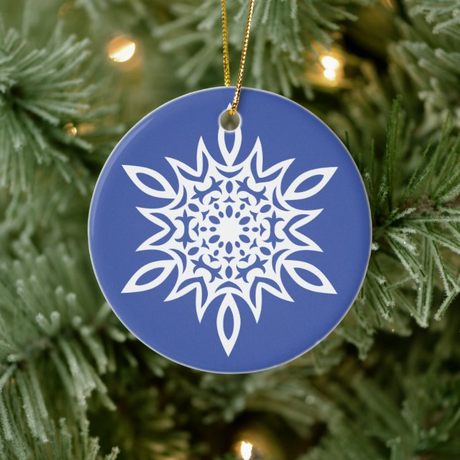 Snowflake No 8 Ceramic Ornament (Tree)