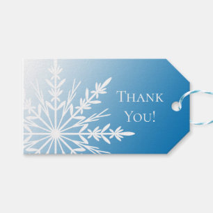 Snowflake on Blue Winter Wedding Favour Tags