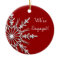 Snowflake on Red Engagement Ornament