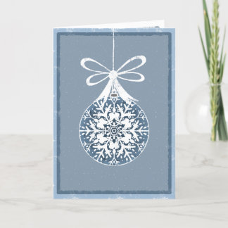 Snowflake Ornament Bow Christmas Card