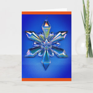 Snowflake Ornament Christmas Holiday Blue Card