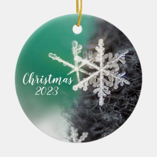 Snowflake Ornament - Close-up photo of snowflake  (Front)