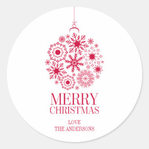 Snowflake Ornament Holiday Merry Christmas Sticker
