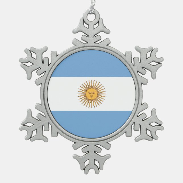 Snowflake Ornament with Argentina Flag (Front)