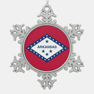 Snowflake Ornament with Arkansas Flag