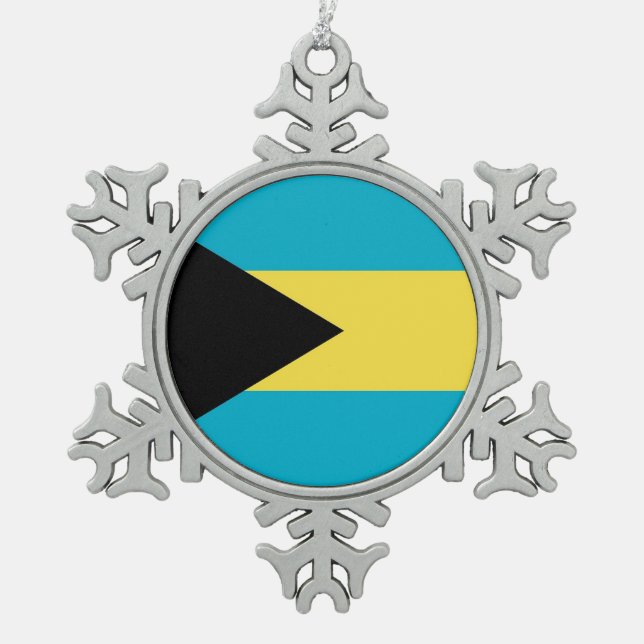 Snowflake Ornament with Bahamas Flag (Front)