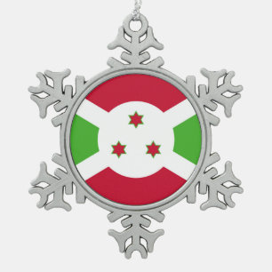 Snowflake Ornament with Burundi Flag