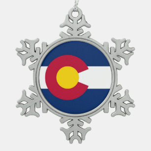 Snowflake Ornament with Colorado Flag