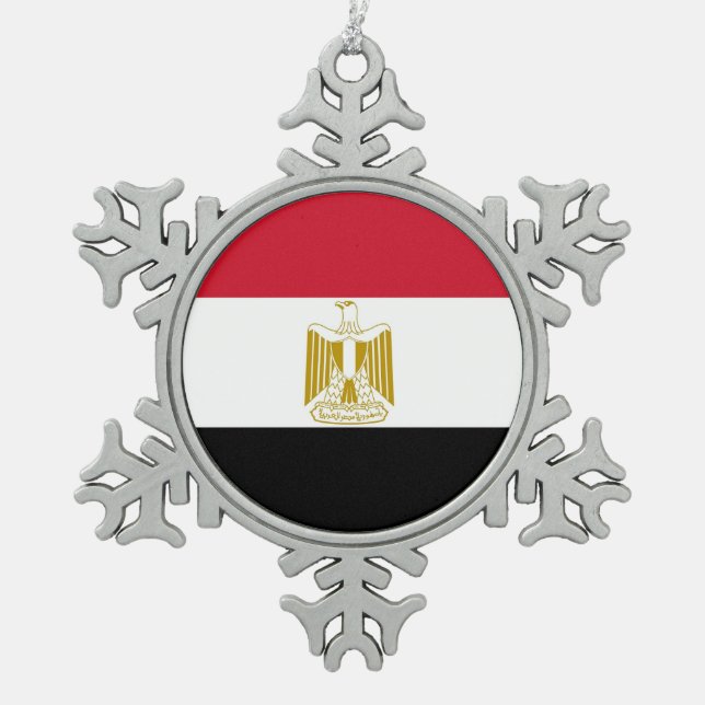 Snowflake Ornament with Egypt Flag (Front)