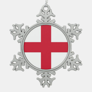 Snowflake Ornament with England Flag