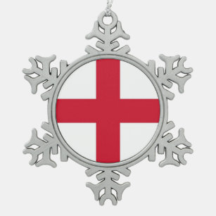 Snowflake Ornament with England Flag