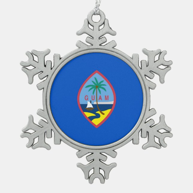 Snowflake Ornament with Guam Flag (Front)