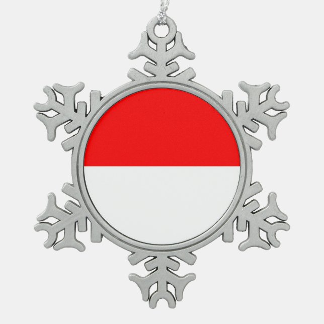 Snowflake Ornament with Indonesia Flag (Front)