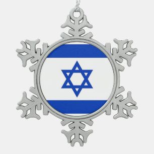 Snowflake Ornament with Israel Flag