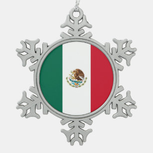 Snowflake Ornament with Mexico Flag