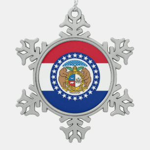 Snowflake Ornament with Missouri Flag
