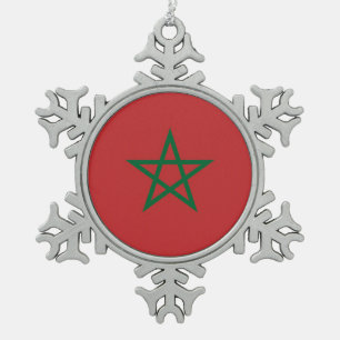 Snowflake Ornament with Morocco Flag