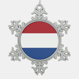 Snowflake Ornament with Netherlands Flag
