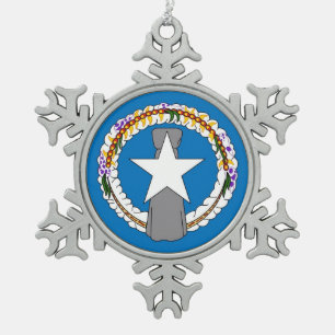 Snowflake Ornament with Northern Mariana Flag