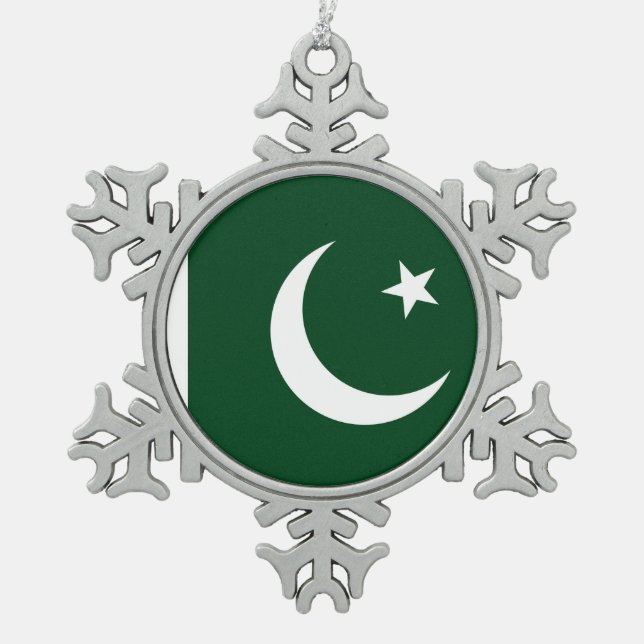 Snowflake Ornament with Pakistan Flag (Front)
