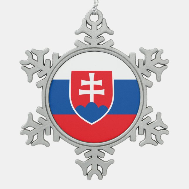 Snowflake Ornament with Slovakia Flag (Front)