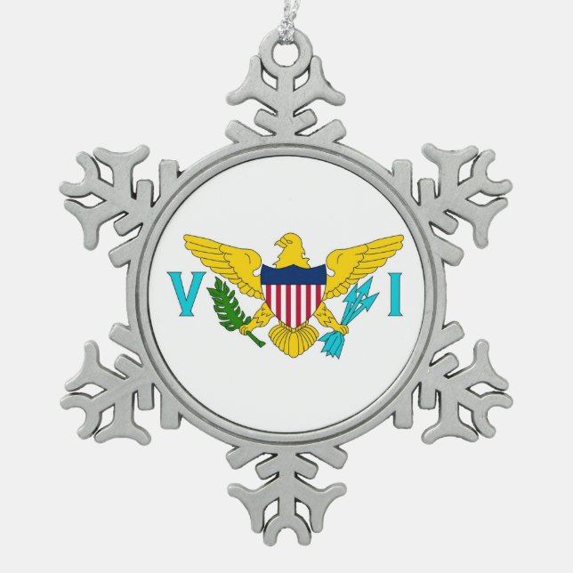Snowflake Ornament with Virgin Islands Flag (Front)