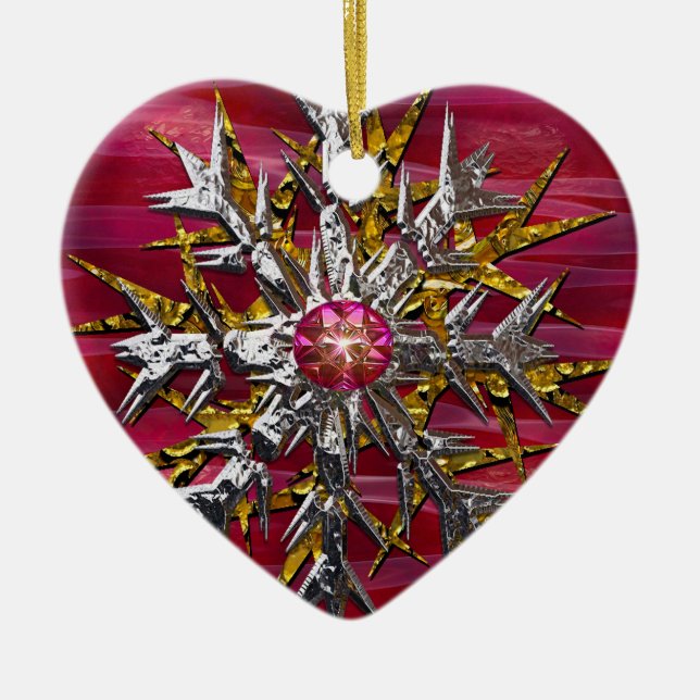 Snowflake Over Paris Ceramic Ornament (Front)