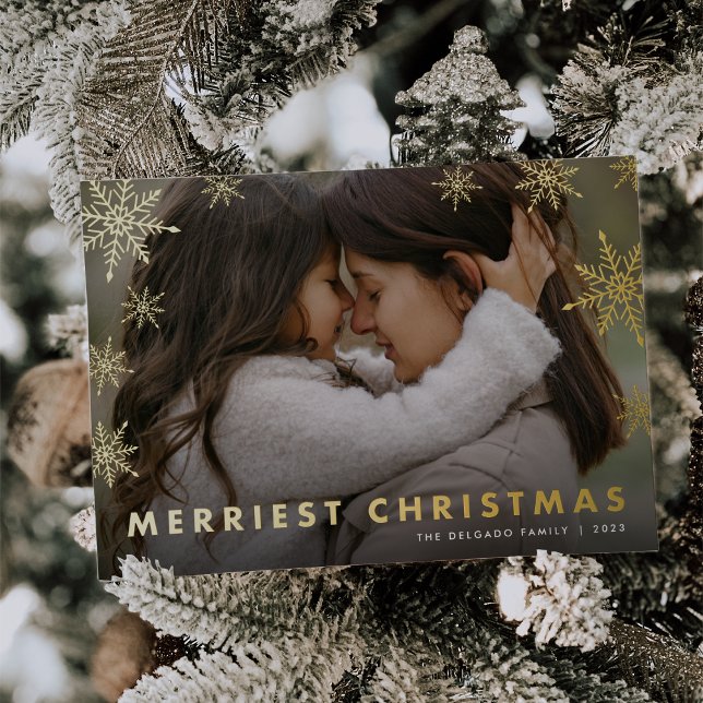 Snowflake Overlay | Merry Christmas Photo Foil Holiday Card (Creator Uploaded)