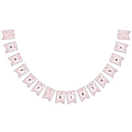 Snowflake Pale Pink Happy Birthday Bunting