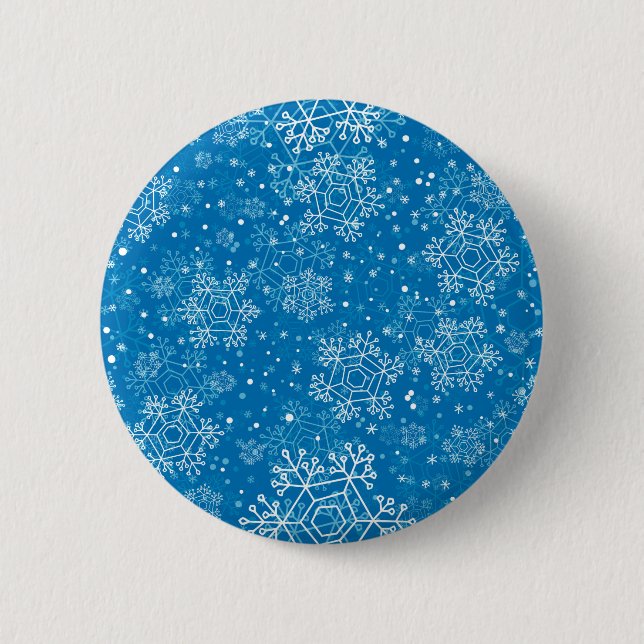 Snowflake pattern 6 cm round badge (Front)