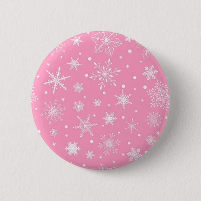 Snowflake pattern 6 cm round badge (Front)