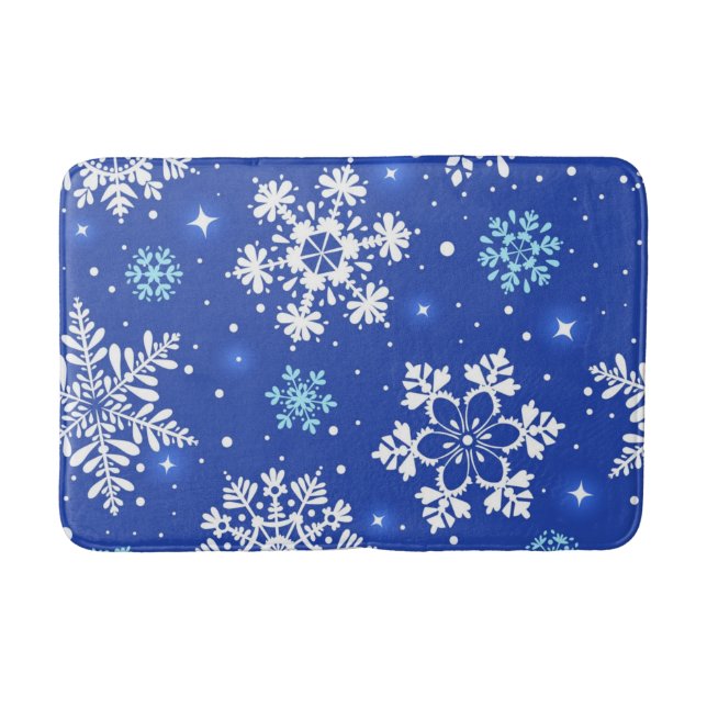 Snowflake pattern	 bath mat (Front)