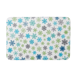 Snowflake pattern bath mat