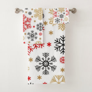 Snowflake pattern bath towel set