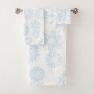 Snowflake pattern bath towel set