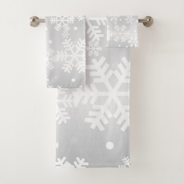 Snowflake pattern	 bath towel set (Insitu)